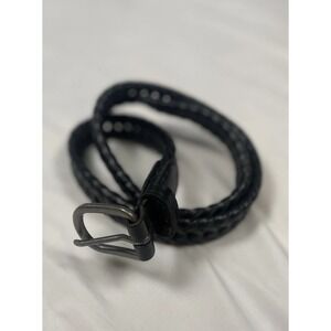 GAP KIDS Belt Black Breaded Buckle Adjustable Genuine Leather SIZE M‎ 35 inches